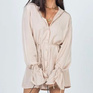 Forbidden Mini Dress Beige - princess polly